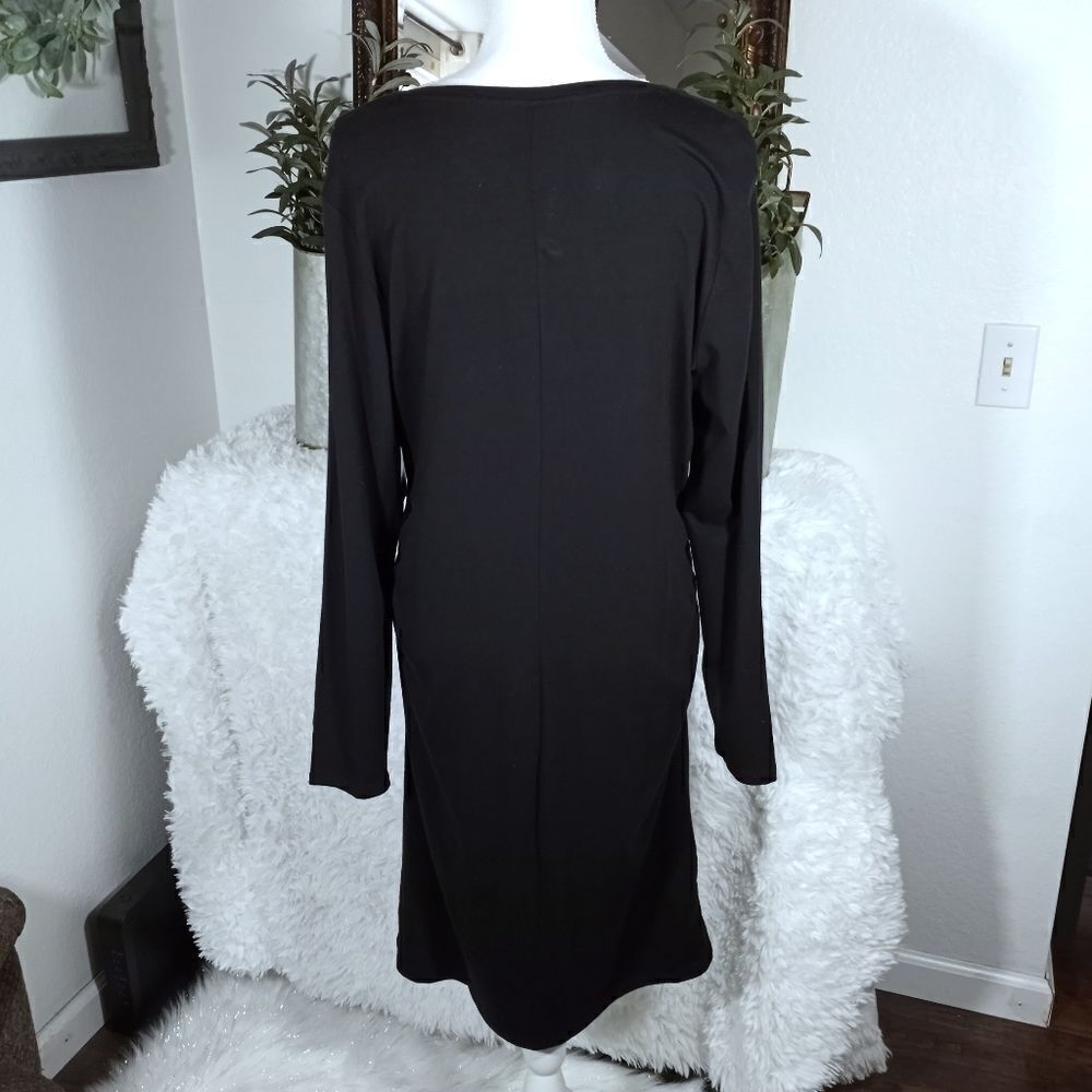 GREAT EXPECTATIONS BLACK LONG SLEEVE T-SHIRT MATERNITY DRESS SZ.XL NWT - Picture 6 of 10